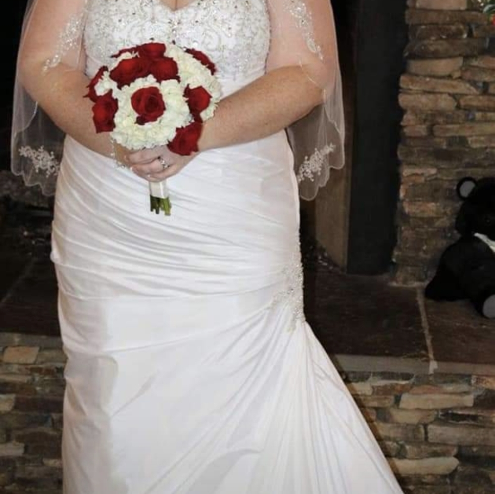 David's Bridal Mermaid Wedding Dress - Picture 2 of 4